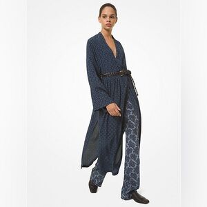 KIMONO Michael Kors Collection $2690 Runway Crepe De Chine Silk Long Dress 6-8